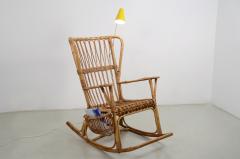  Bonacina Unique armchair in rattan with custom made reading lamp prod Bonacina 1950s - 2082703