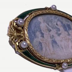  Boucheron Boucheron Enamel Gold Pearl Portrait Brooch circa 1890 - 1819475