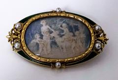  Boucheron Boucheron Enamel Gold Pearl Portrait Brooch circa 1890 - 1819482