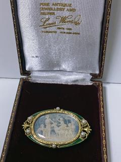  Boucheron Boucheron Enamel Gold Pearl Portrait Brooch circa 1890 - 1819483