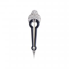  Boucheron Boucheron Paris Art Deco Diamond and Black Enamel Brooch - 2734956