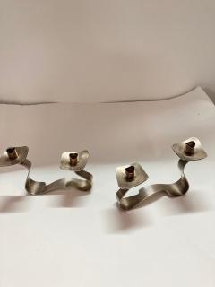  Boulanger 1950s French Silver plated candlesticks - 2982034
