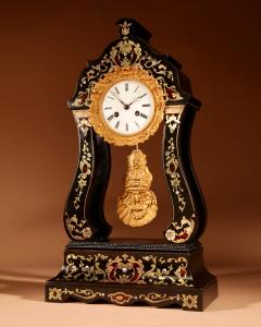  Boulle Mantel Clock In The portico Clock Style French Circa 1870  - 3503569