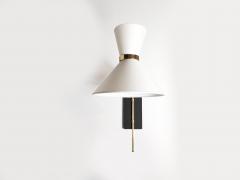  Bourgeois Boheme Atelier Pair of Bastille Sconce White linen shades - 1184593