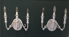  Bourgeois Boheme Atelier Pair of Decorative Plaster Wall Sconces 3 Arms - 937518