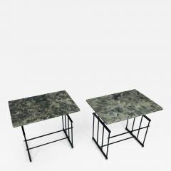  Bourgeois Boheme Atelier Pair of Plassance Side Tables Crystalized Marble Top - 1121395