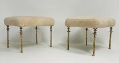  Bourgeois Boheme Atelier Pair of Shearling Sorgue Stool gold bronze legs by Bourgeois Boheme Atelier - 4164182