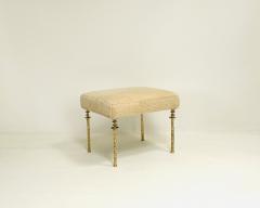  Bourgeois Boheme Atelier Pair of Shearling Sorgue Stool gold bronze legs by Bourgeois Boheme Atelier - 4164184