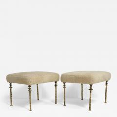  Bourgeois Boheme Atelier Pair of Shearling Sorgue Stool gold bronze legs by Bourgeois Boheme Atelier - 4164694
