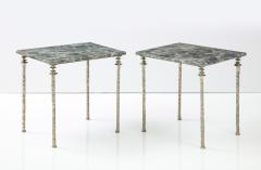  Bourgeois Boheme Atelier Pair of Sorgue Side Table White Bronze Legs - 2580918