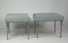 Bourgeois Boheme Atelier Pair of Sorgue Stools White Bronze - 4633139