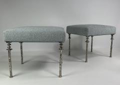  Bourgeois Boheme Atelier Pair of Sorgue Stools White Bronze - 4633232
