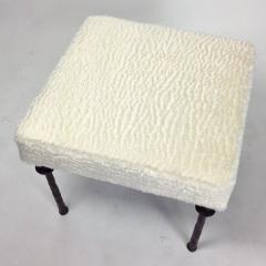  Bourgeois Boheme Atelier Pair of Sorgue Stools White Faux Fur Box Cushion - 1027478