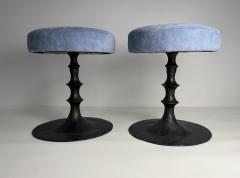  Bourgeois Boheme Atelier Pair of St Paul Primo Stools Bronze and Suede  - 4742670