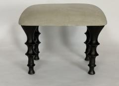  Bourgeois Boheme Atelier Pair of St Paul Stools Green Tea Suede Cushions - 1337227