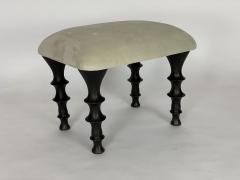  Bourgeois Boheme Atelier Pair of St Paul Stools Green Tea Suede Cushions - 1337229