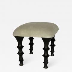  Bourgeois Boheme Atelier Pair of St Paul Stools Green Tea Suede Cushions - 1338572