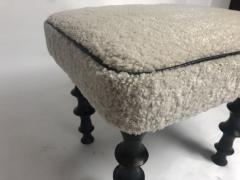  Bourgeois Boheme Atelier Pair of St Paul Stools Shearling Cushion - 970910