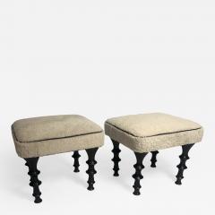  Bourgeois Boheme Atelier Pair of St Paul Stools Shearling Cushion - 971159