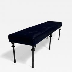  Bourgeois Boheme Atelier Sorgue Bench Blue Cowhide Silicon Bronze Leg - 3728013