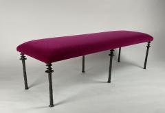  Bourgeois Boheme Atelier Sorgue Bench Silicon Bronze legs Mohair Cushion - 3664674