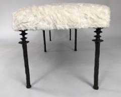  Bourgeois Boheme Atelier Sorgue Bench with Cream Faux Fur Cushion - 776402