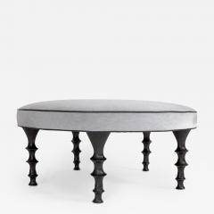  Bourgeois Boheme Atelier St Paul Ottoman Blue Mohair - 777181