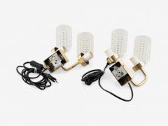  Br derna Malmstr ms Metallvarufabrik Malm Metallvarufabrik Glass Patinated Brass Wall Sconces Sweden 1960s - 4123079