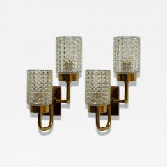  Br derna Malmstr ms Metallvarufabrik Malm Metallvarufabrik Glass Patinated Brass Wall Sconces Sweden 1960s - 4123460