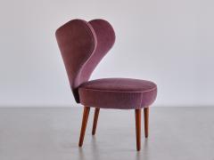  Br ndby ster M bel Exceptional Heart Chair in Purple Mohair Br ndby ster M bel Denmark 1953 - 3366714