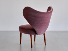  Br ndby ster M bel Exceptional Heart Chair in Purple Mohair Br ndby ster M bel Denmark 1953 - 3366717