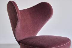  Br ndby ster M bel Exceptional Heart Chair in Purple Mohair Br ndby ster M bel Denmark 1953 - 3366722