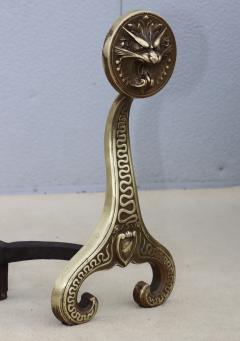  Bradley Hubbard Manufacturing Company Bradley Hubbard Solid Brass Dragons Antique Fireplace Andirons - 3631166