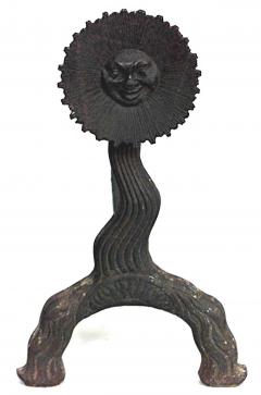  Bradley Hubbard Manufacturing Company Pair of Bradley and Hubbard American Country Wrought Iron Andirons - 4199861
