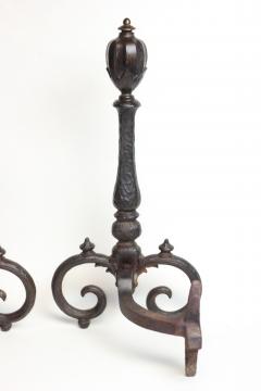  Bradley Hubbard Manufacturing Company Pair of Lemon Finial Cast Iron Andiron by Bradley Hubbard 1900 United States - 3008225