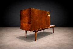  Branco Preto Bar with Side Table in Hardwood Glass Branco e Preto 1950s - 4548551