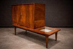  Branco Preto Bar with Side Table in Hardwood Glass Branco e Preto 1950s - 4548554