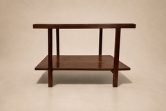 Branco Preto Rectangular Side Table in Rosewood Glass Branco e Preto - 4763854