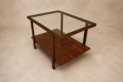  Branco Preto Rectangular Side Table in Rosewood Glass Branco e Preto - 4763859