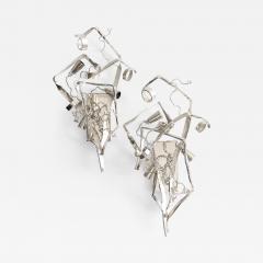  Brand Van Egmond William Brand pair of Delphinium sconces for Brand Van Egmond nickel finish  - 4454371