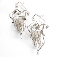  Brand Van Egmond William Brand pair of Delphinium sconces for Brand Van Egmond nickel finish  - 4456079