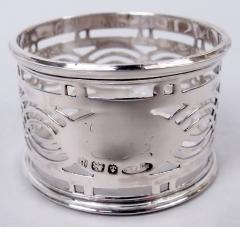  Britton Gould Co Set of 6 English Art Deco Classical Sterling Silver Napkin Rings 1926 - 4537235