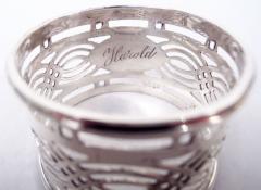  Britton Gould Co Set of 6 English Art Deco Classical Sterling Silver Napkin Rings 1926 - 4537237