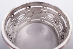  Britton Gould Co Set of 6 English Art Deco Classical Sterling Silver Napkin Rings 1926 - 4537238