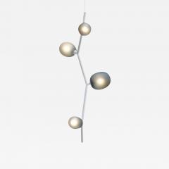  Brokis Koldova Ivy Vertical 4 Blown Smoke Grey Glass Pendant in White for Brokis - 2904246