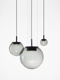  Brokis Large Orbis 500 in Smoke Grey Blown Glass Pendant Lamp for Brokis - 2903225