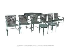  Brown Jordan Furniture 9 Piece Brown Jordan Green Tamiami Outdoor Patio Furniture Set - 3040708