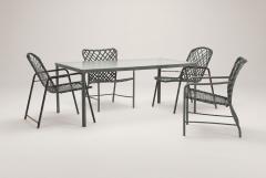  Brown Jordan Furniture Brown Jordan Tamiami Dining Set with Dining Table and Four Armchairs 1960s - 4591866