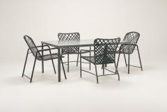 Brown Jordan Furniture Brown Jordan Tamiami Dining Set with Dining Table and Four Armchairs 1960s - 4591867