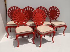  Brown Jordan Furniture Set of Eight Aluminum Venitian Grotto Style Shell Back Chairs - 4699632